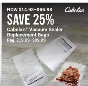 Bass Pro Cabela's vacuum sealer replacement bags offer