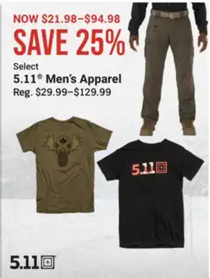 Bass Pro Select 5.11 men's apparel offer