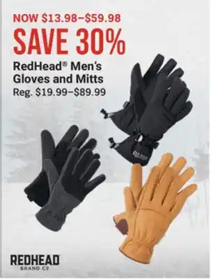 Bass Pro Redhead men's gloves and mitts offer