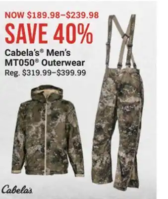 Bass Pro Cabela's men's mt050 outerwear offer