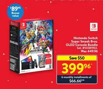 Walmart Nintendo switch super smash bros. oled console bundle offer