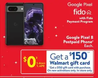 Walmart Google pixel 8 postpaid phone offer