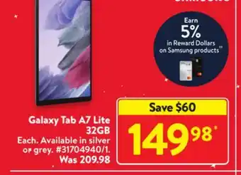 Walmart Galaxy tab a7 lite 32gb offer