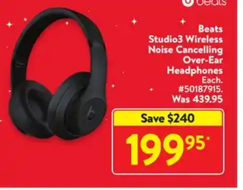 Walmart Beats studio3 wireless noise cancelling over-ear headphones offer