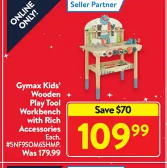 Walmart Gymax kids' wooden play tool workbench with rich accessories offer