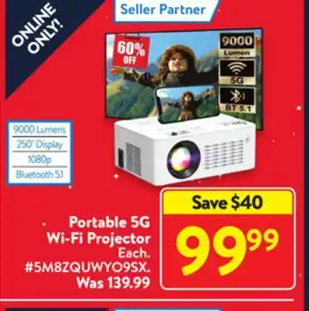 Walmart Portable 5g wi-fi projector offer