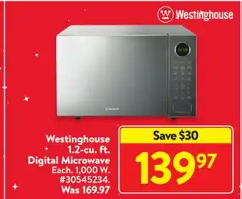 Walmart Westinghouse 1.2-cu. ft. digital microwave offer