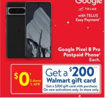 Walmart Google pixel 8 pro postpaid phone‡ offer