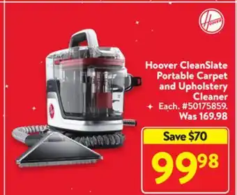 Walmart Hoover cleanslate portable carpet and upholstery cleaner offer