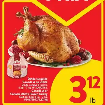Walmart Canada a or canada utility frozen turkey offer