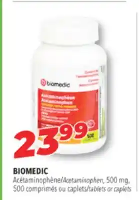 Familiprix Biomedic acetaminophen, 500 mg, 500 tablets or caplets offer