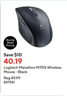 Staples Logitech marathon m705 wireless mouse - black offer