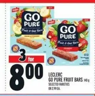 Metro Leclerc Go Pure Fruit Bars offer