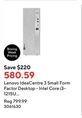 Staples Lenovo ideacentre 3 small form factor desktop - intel core i3-1215u - 512 gb ssd - 8 gb ddr4 - win 11 offer