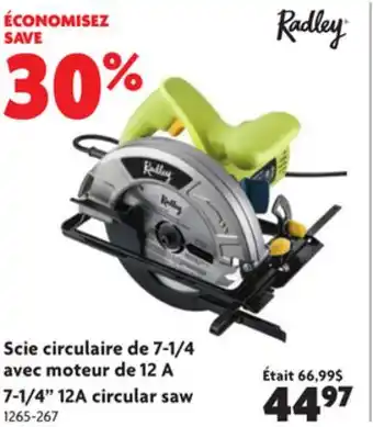 Home Hardware 7-1/4 12a circular saw offer