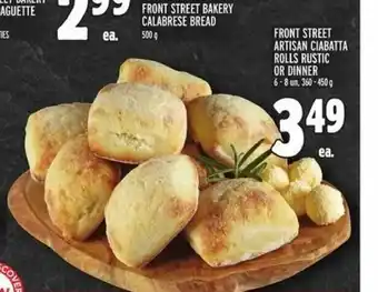 Metro Front Street Artisan Ciabatta Rolls Rustic or Dinner offer