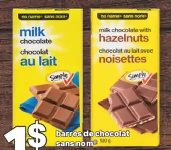 L'Intermarché Barres de chocolat sans nom offer