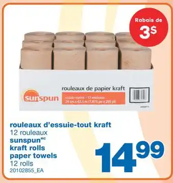 Wholesale Club Rouleaux d'essuie-tout kraft, 12 rouleaux offer