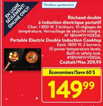 Walmart Portable electric double cooktop offer