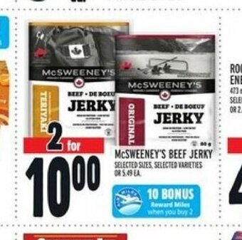 Metro McSweeney's Beef Jerky offer