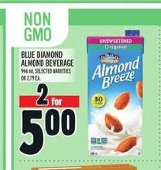 Metro Blue Diamond Almond Beverage offer