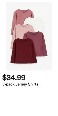 H&M 5-pack jersey shirts offer