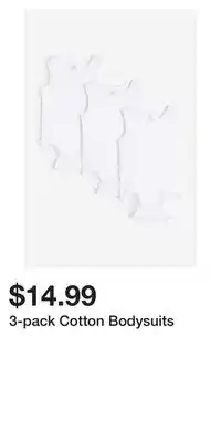 H&M 3-pack cotton bodysuits offer