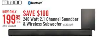 The Brick Mission soundbar with wireless subwoofer - msb21 offer