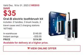 Costco Oral-b electric toothbrush kit offer
