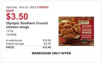 Costco Olympic southern crunch chicken wings offer
