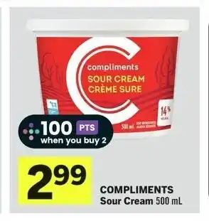 IGA COMPLIMENTS Sour Cream 500 mL offer