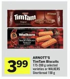 IGA ARNOTT'S TimTam Biscuits 175-200g selected varieties or WALKERS Shortbread 150g offer