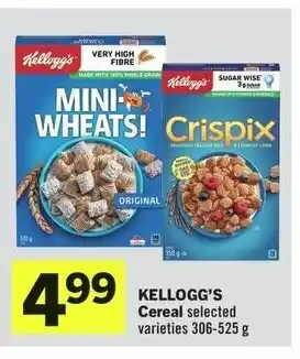 IGA KELLOGG'S Cereal selected varieties 306-525g offer