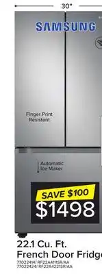 Leon's Samsung stainless steel french door refrigerator (22.1 cu.ft.) - rf22a4111sr/aa offer