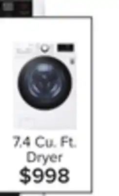 Leon's Lg white smart wi-fi enabled front load electric dryer with built-in ai (7.4 cu. ft.) - dle3600w offer