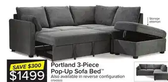 Leon's Portland 3-piece sectional with left-facing pop-up bed - grey offer