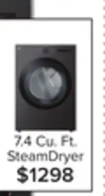 Leon's Lg black steel 7.4 cu. ft. ultra large capacity smart front load dryer with built-in intelligence & turbosteam - dlex6500b offer