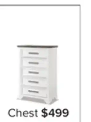 Leon's Abigail 5 drawer chest - white and grey offer