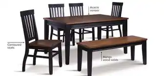Leon's Raven noir 6-piece dining set - ebony, driftwood offer