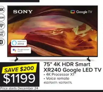 Leon's Sony 75 x77l 4k hdr led tv google tv - kd75x77l offer