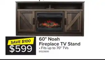 Leon's Noah fireplace tv stand - aged oak offer