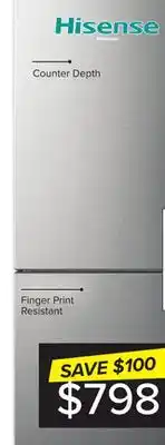 Leon's Hisense fingerprint resistant titanium 28 counter depth bottom mount fridge (15 cu.ft.) - rb15a2cse offer