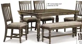 Leon's Bilboa 6-piece dining room set with bench - roasted oak offer