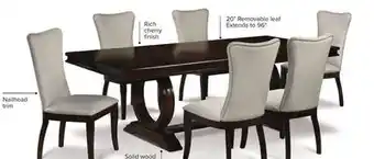 Leon's Rosario 7-piece dining room set - cherry and beige offer