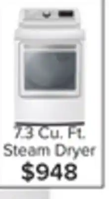 Leon's Lg white electric dryer with turbosteam (7.3 cu. ft.) - dlex7250w offer