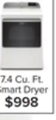 Leon's Maytag white smart electric dryer (7.4 cu.ft.) - ymed6230hw offer