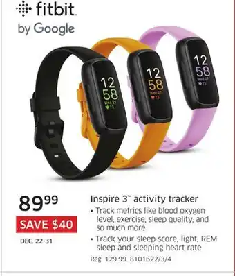 Fitbit by google inspire 3 activity tracker