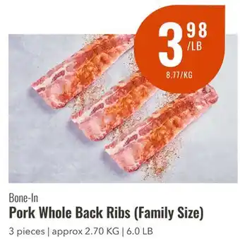 Wild Fork Foods Bone-in pork whole back ribs (family size) offer