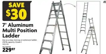 Home Hardware 7' aluminum multi position ladder offer