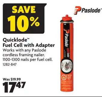 Home Hardware Quicklode fuel cell with adapter offer